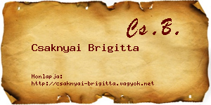 Csaknyai Brigitta névjegykártya